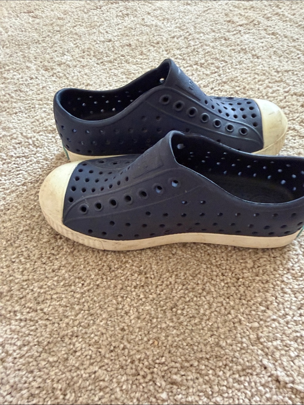 Native Kids Navy Slip-On Water Shoes with White Toe